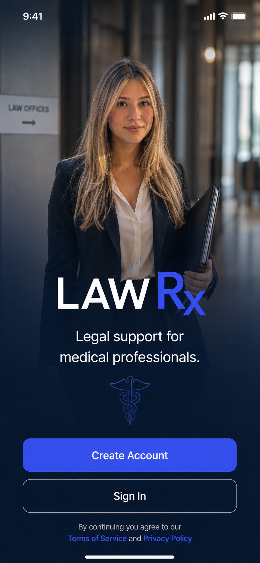 LawRx app opening screen preview